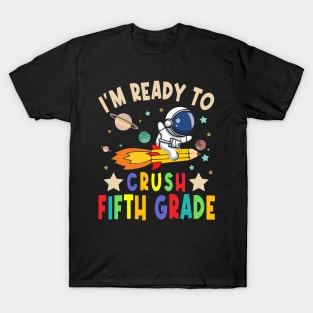 Ready To Crush 5th Grade Boys Astronaut Back To School T-Shirt